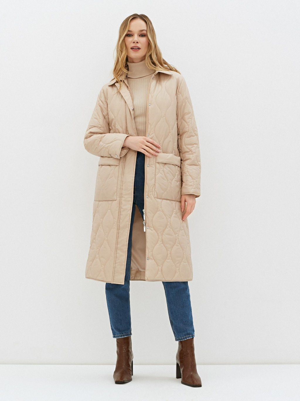 Conso/SL 220117 - light beige Утепленное Пальто  фото 10