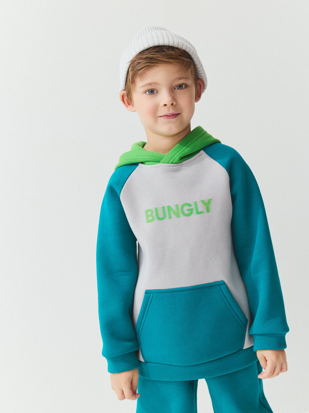 Худи Колор блок "Изумруд" утепленное