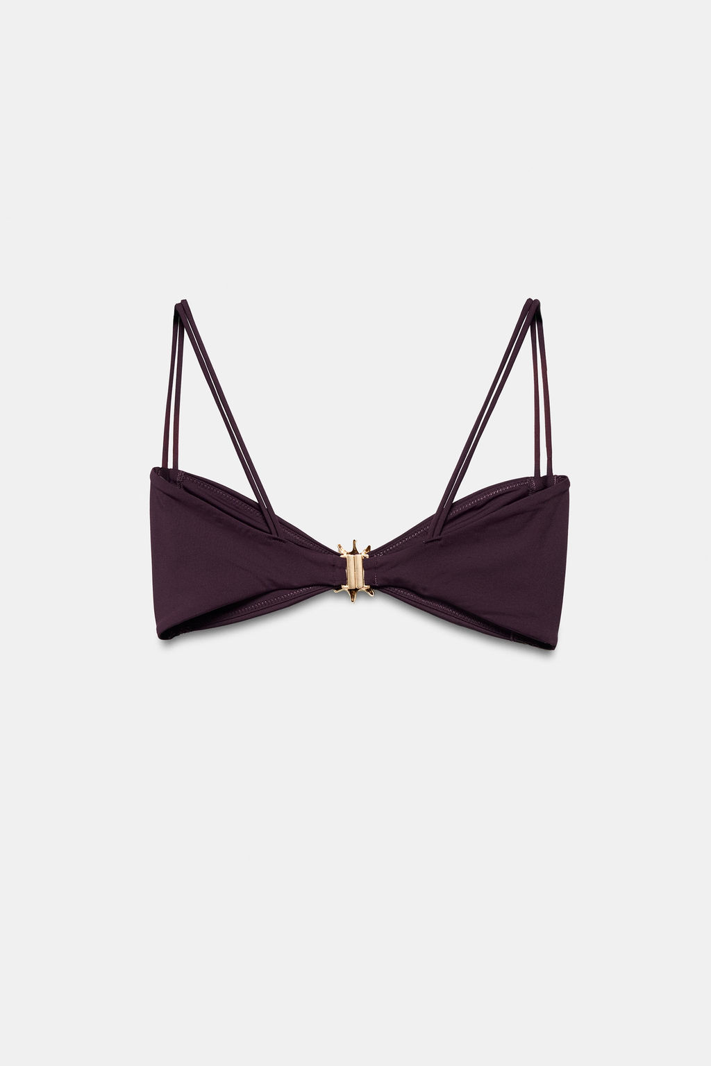 TOP BIKINI FRUNCES CARACOLA / Marr?n - Zara фото 9