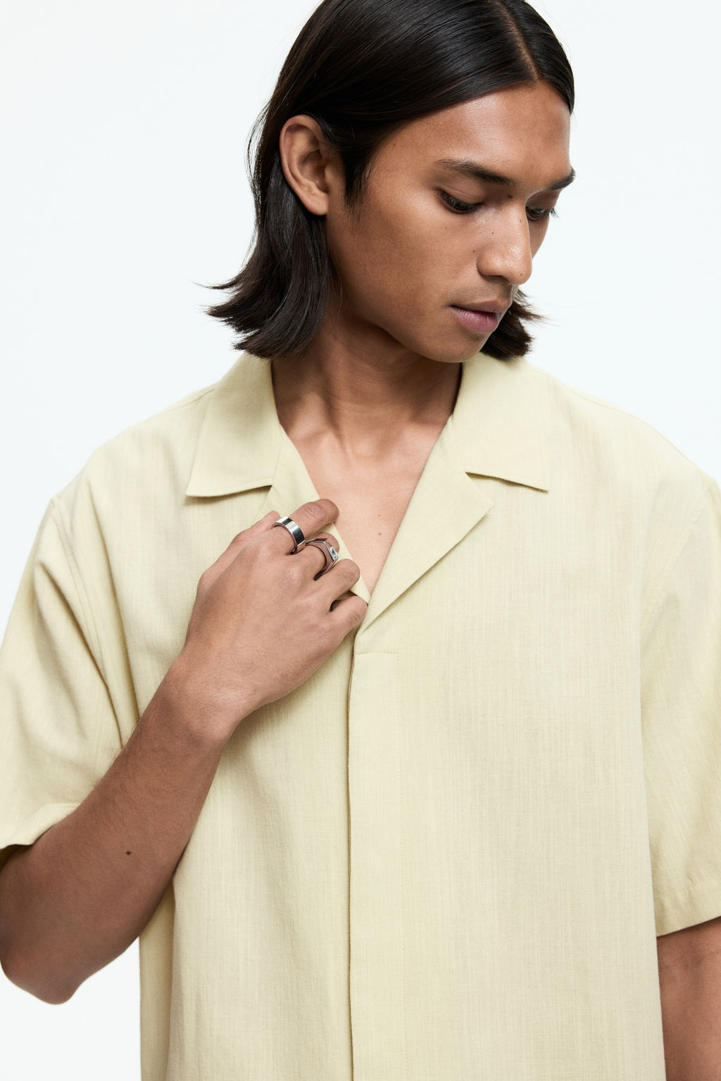 Camisa resort en mezcla de lino Relaxed Fit - H&m фото 5