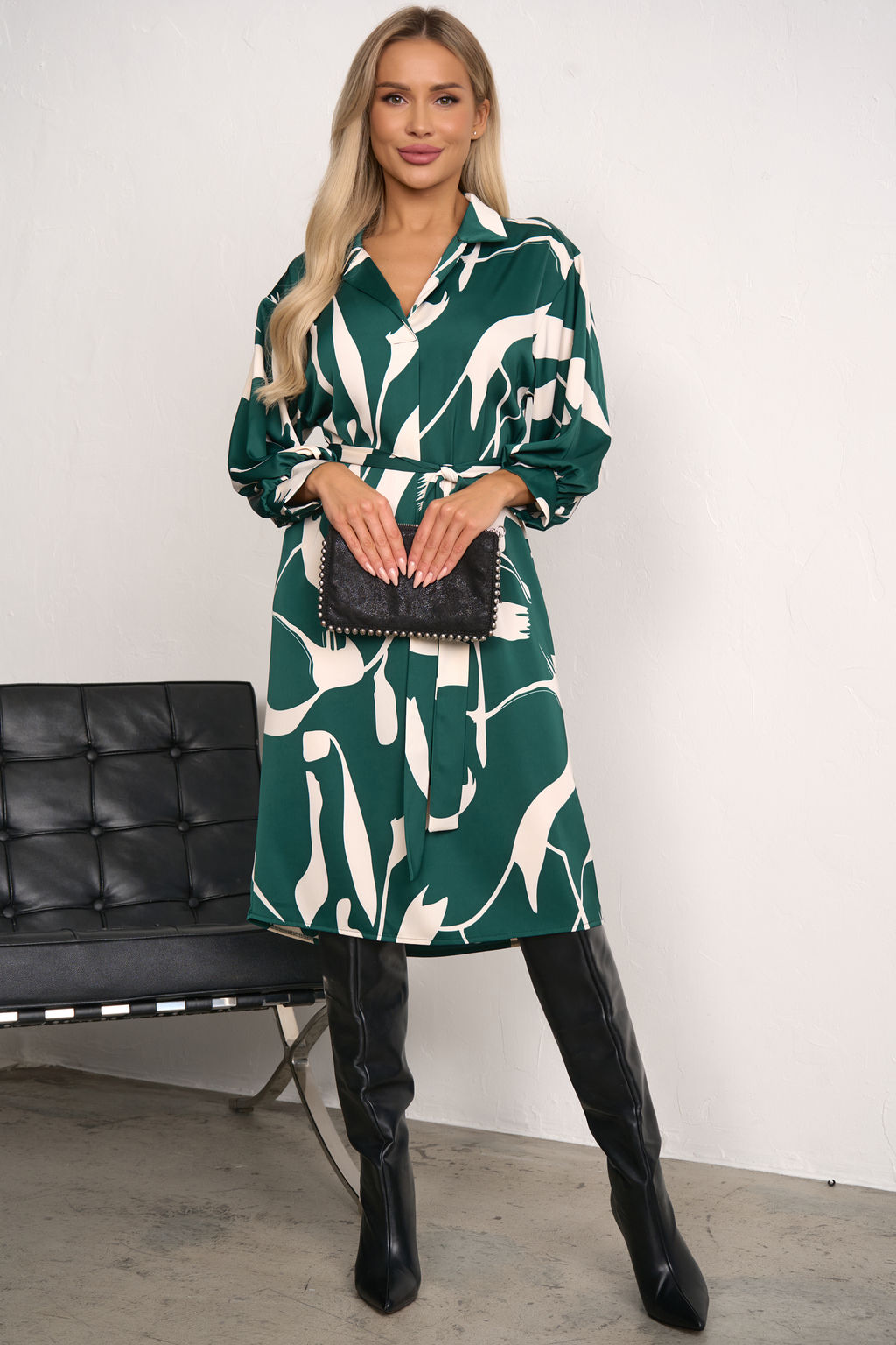 Платье Даная (зеленый/белый) Р11-1235/5 - Николь фото 5