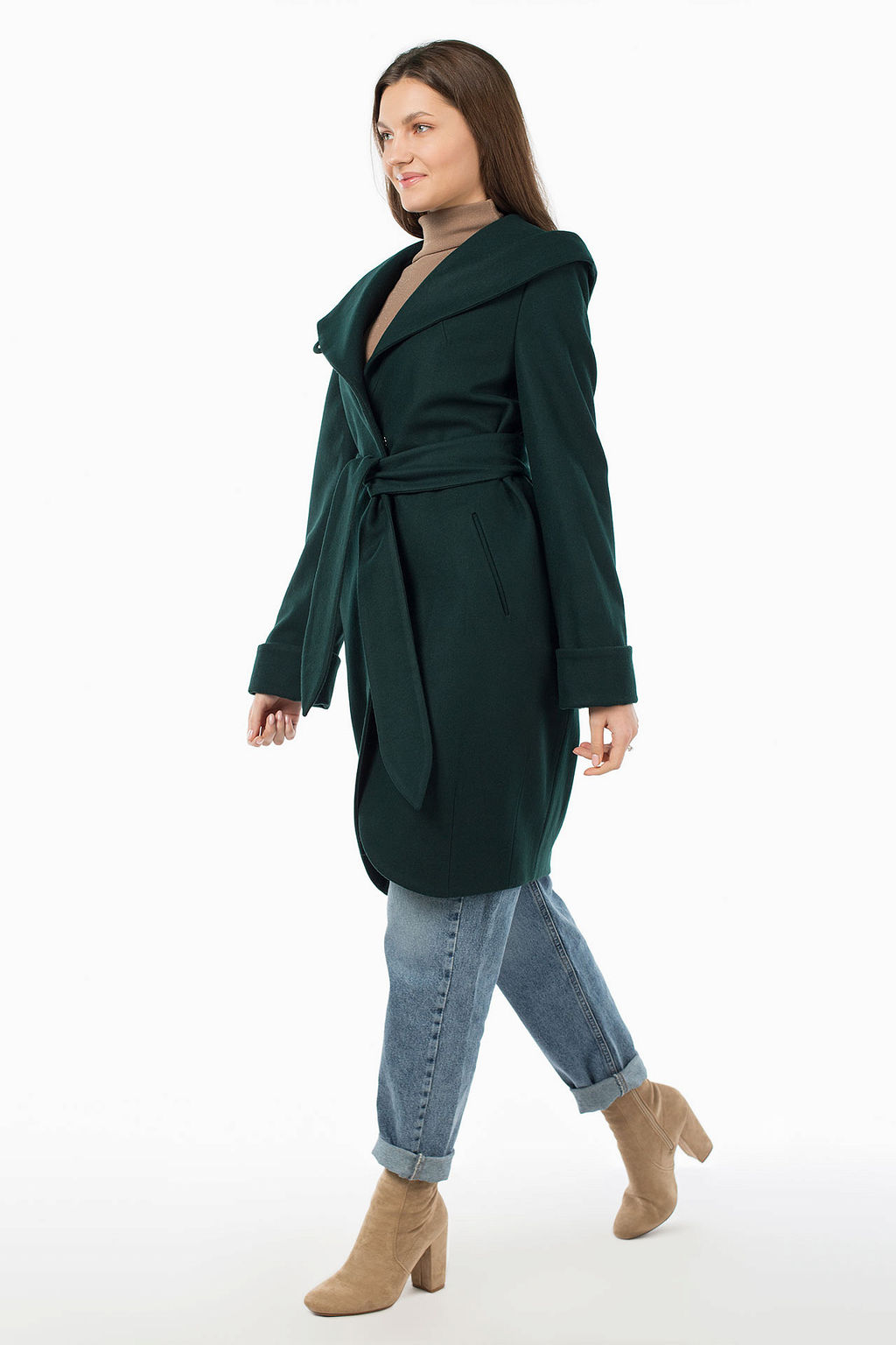 01-07658 Пальто женское демисезонное(пояс) - El podio фото 6