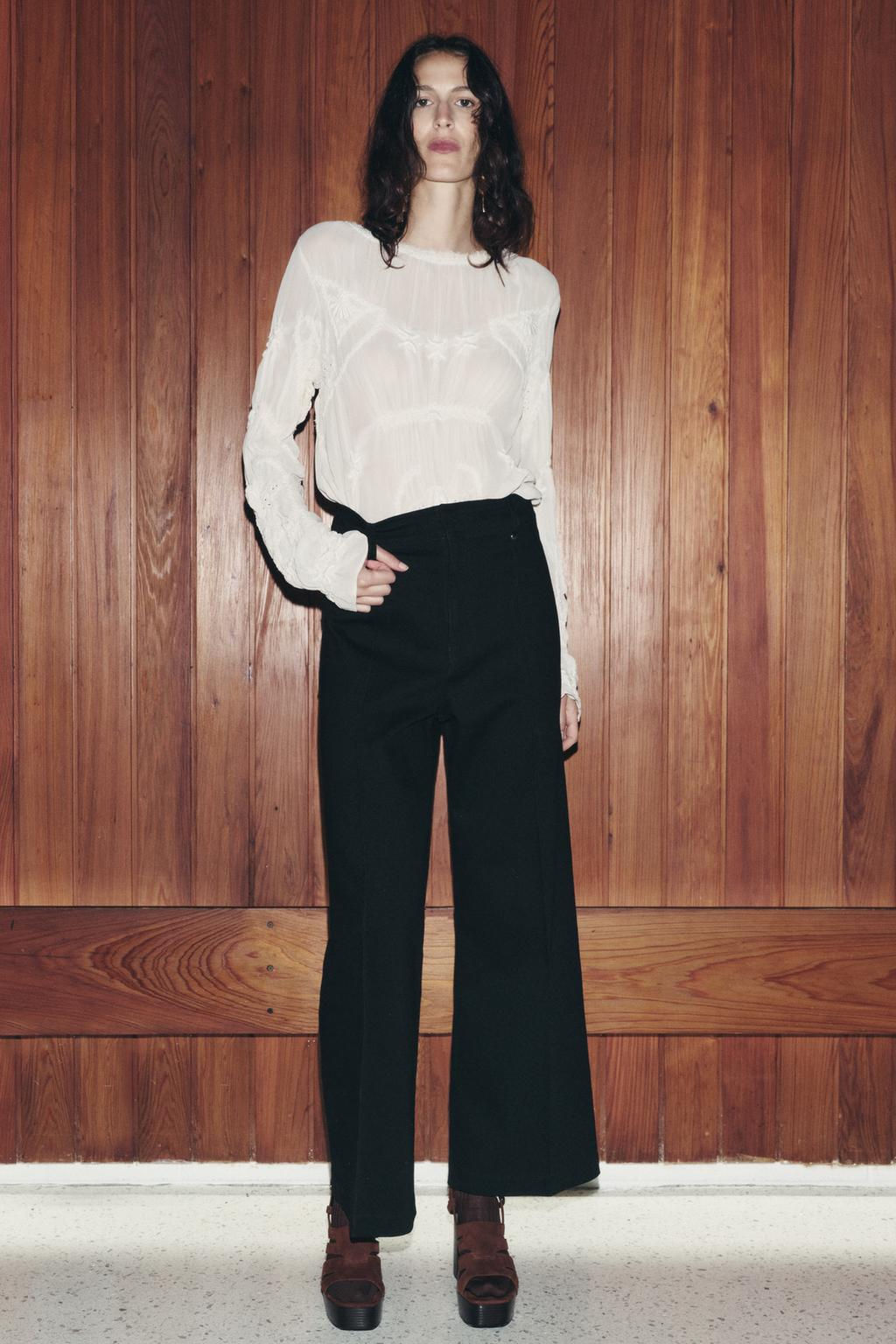 ZW COLLECTION HIGH-WAIST WIDE-LEG JEANS - Zara фото 2