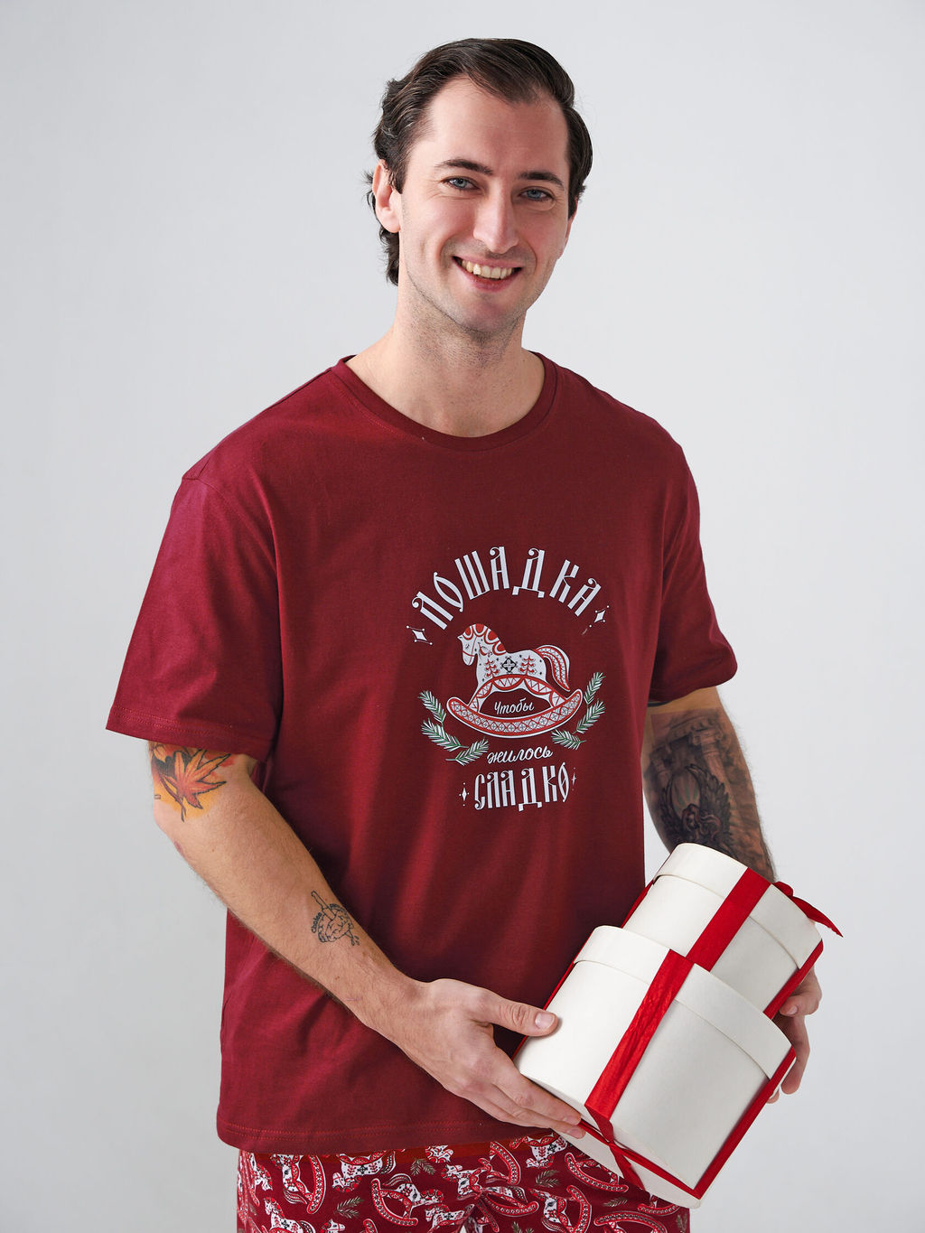 Пижама 100% хлопок мужская Лошадка - Оптима фото 9