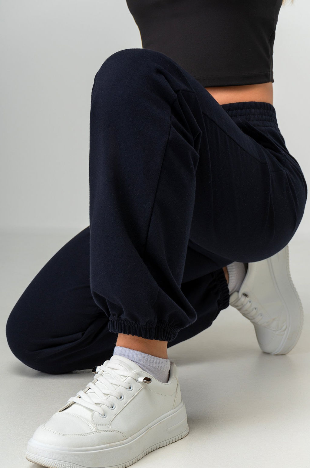 Брюки джоггеры из футера для девочки Happyfox