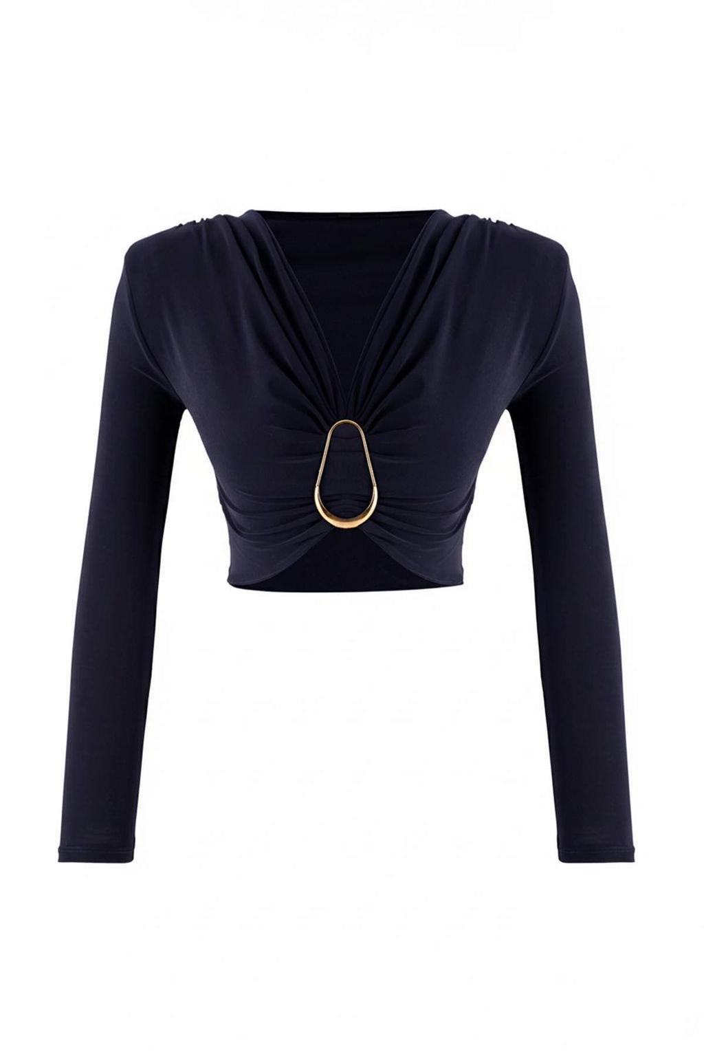 Siyah Toka Detayl? V Yaka Uzun Orme Sandy Party Bluz TPRAW26BZ00063 - Trendyolmilla фото 11