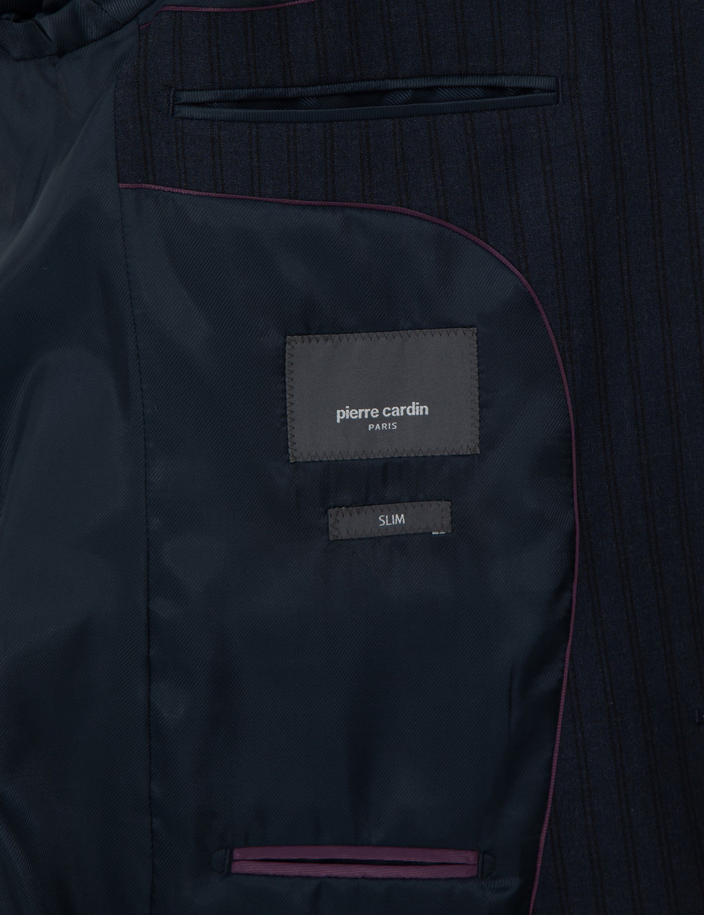 Lacivert Slim Fit _izgili Tak_m Elbise