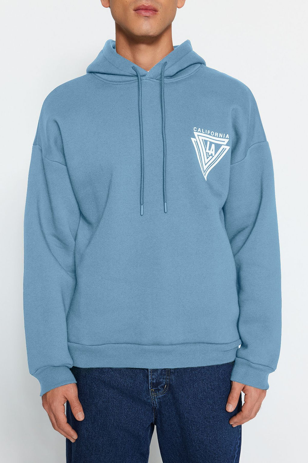 TRENDYOL MAN Turuncu %100 Pamuk Kapusonlu / Genis Kesim Kolej Bask?l? Ici Polarl? Sweatshirt TMNAW24SW00063 - Trendyolmilla фото 33