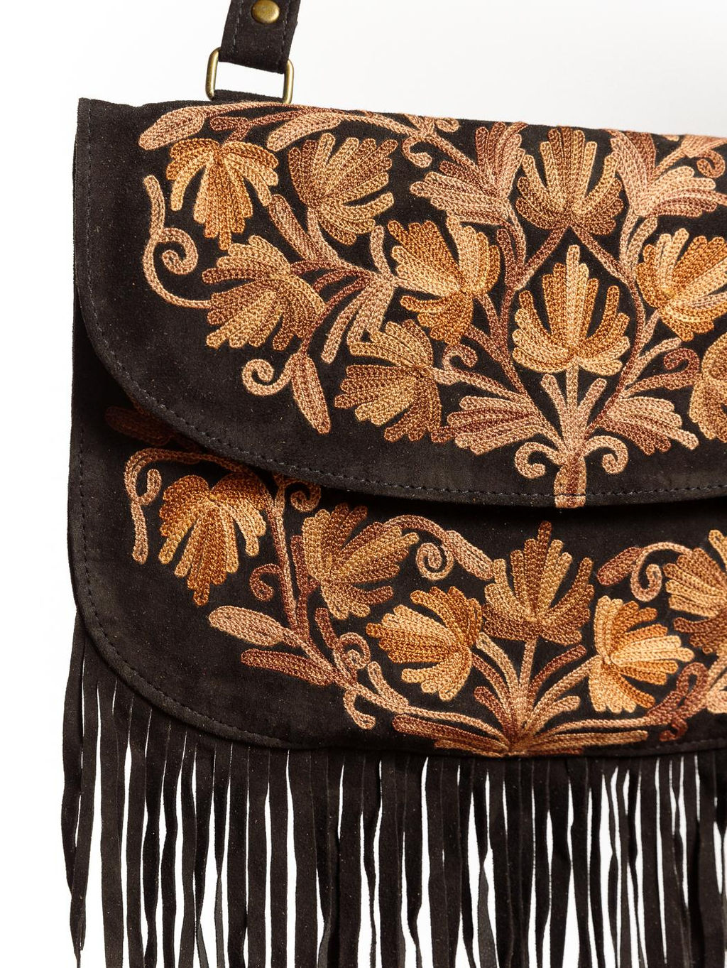 Сумка замшевая с бахромой через плечо 1109/14 - Ганг фото 2