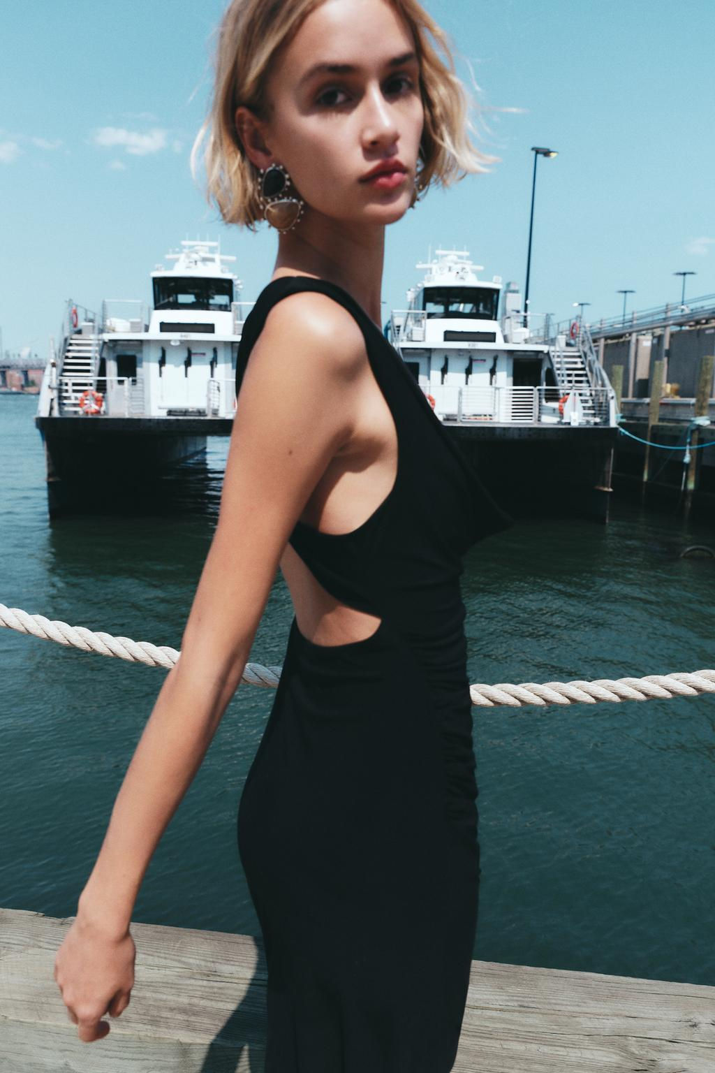 MIDI DRESS WITH KNOT DETAIL ON THE BACK - Zara фото 3