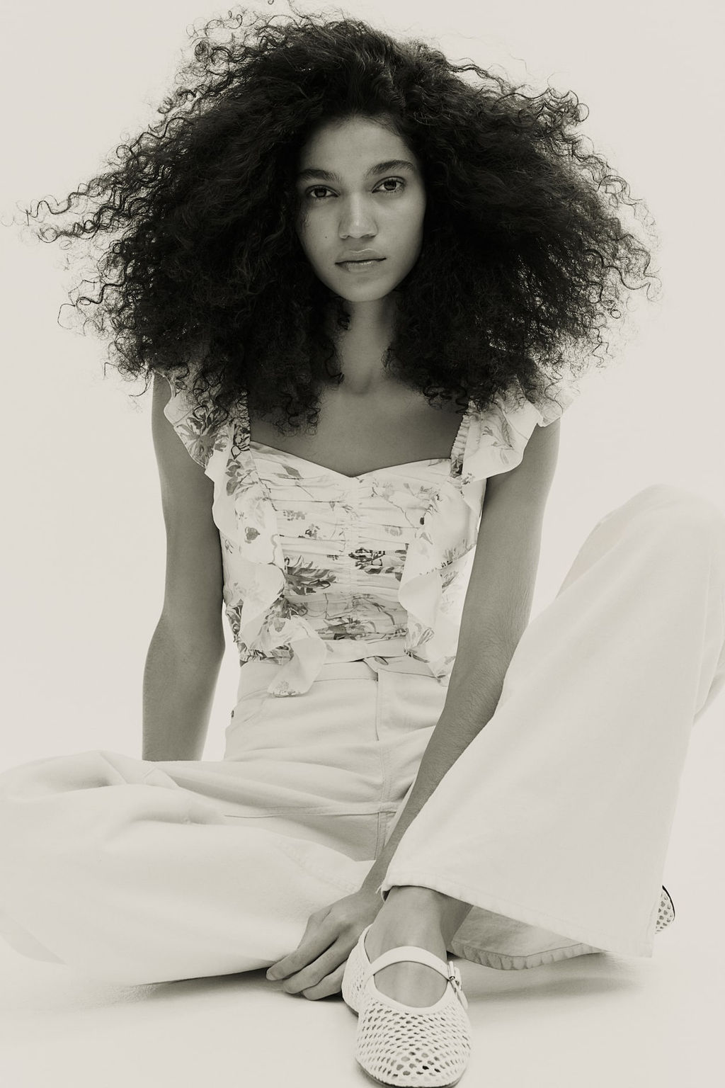 Blusa cropped en mezcla de lino - H&m фото 3