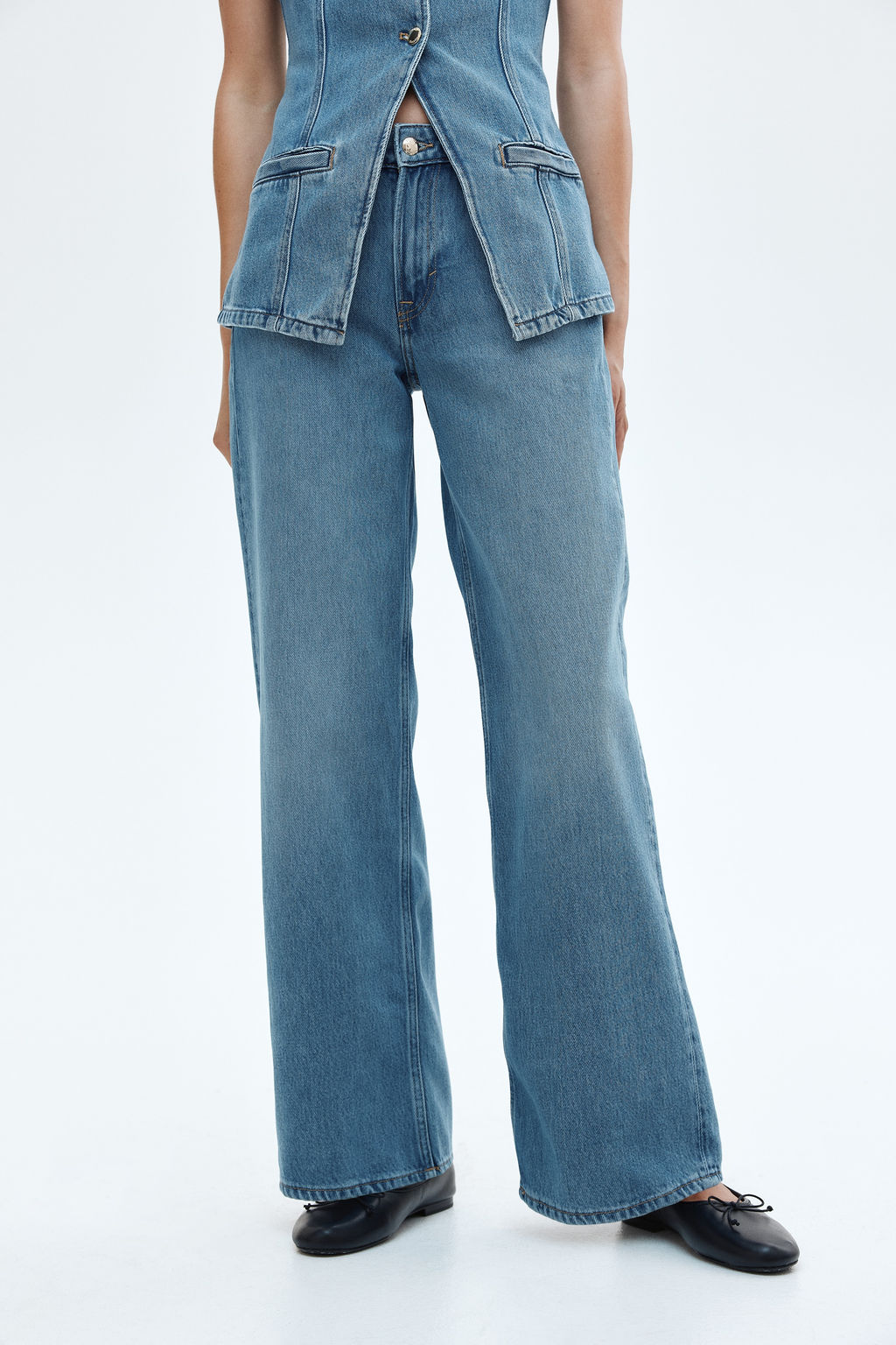 Feather Soft Wide Regular Jeans - H&m фото 9