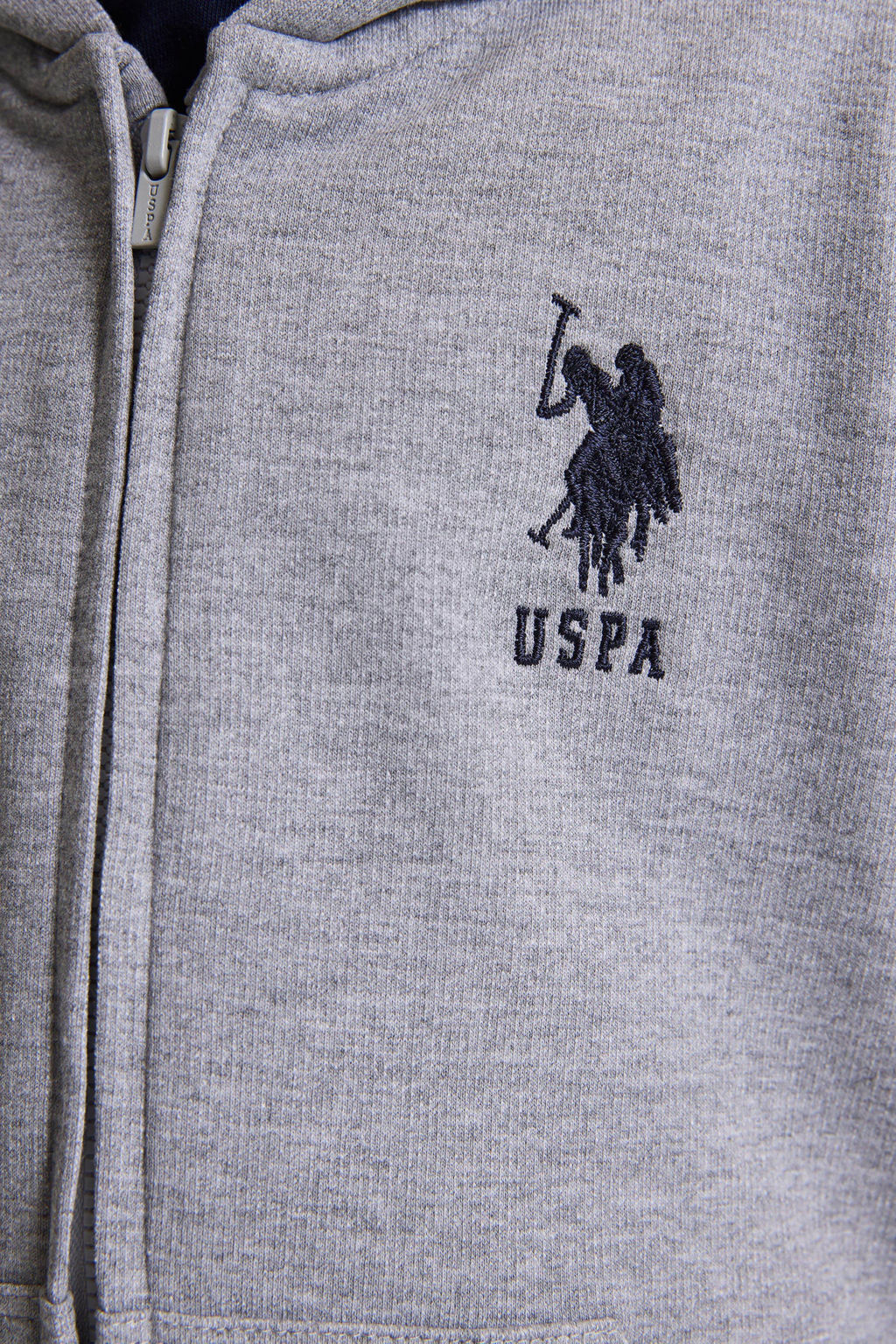 Erkek Гocuk Gri Melanj KapГЕonlu Дnce FermuarlД Basic Sweatshirt