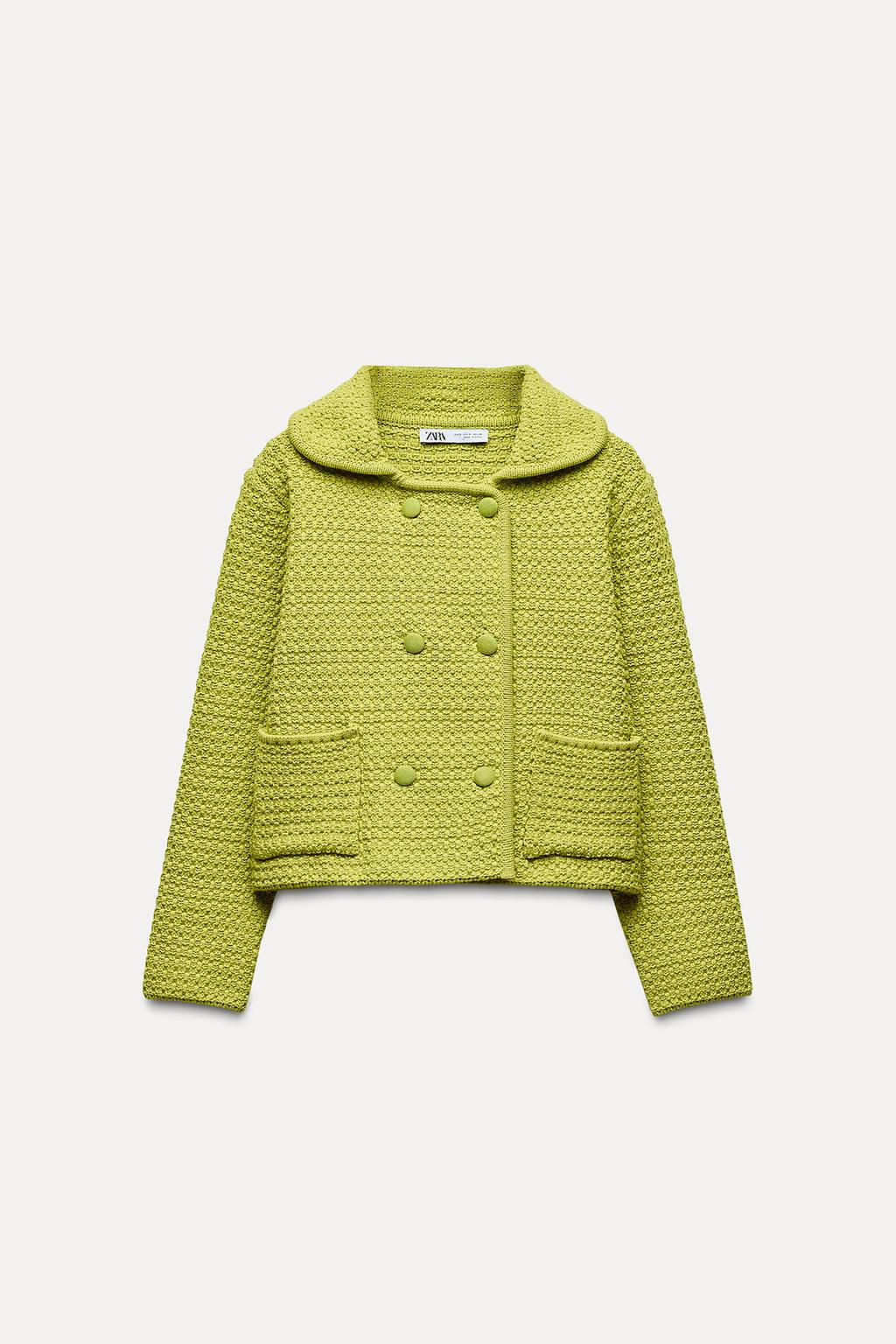 CHUNKY KNIT CARDIGAN WITH PETER PAN COLLAR - Zara фото 6