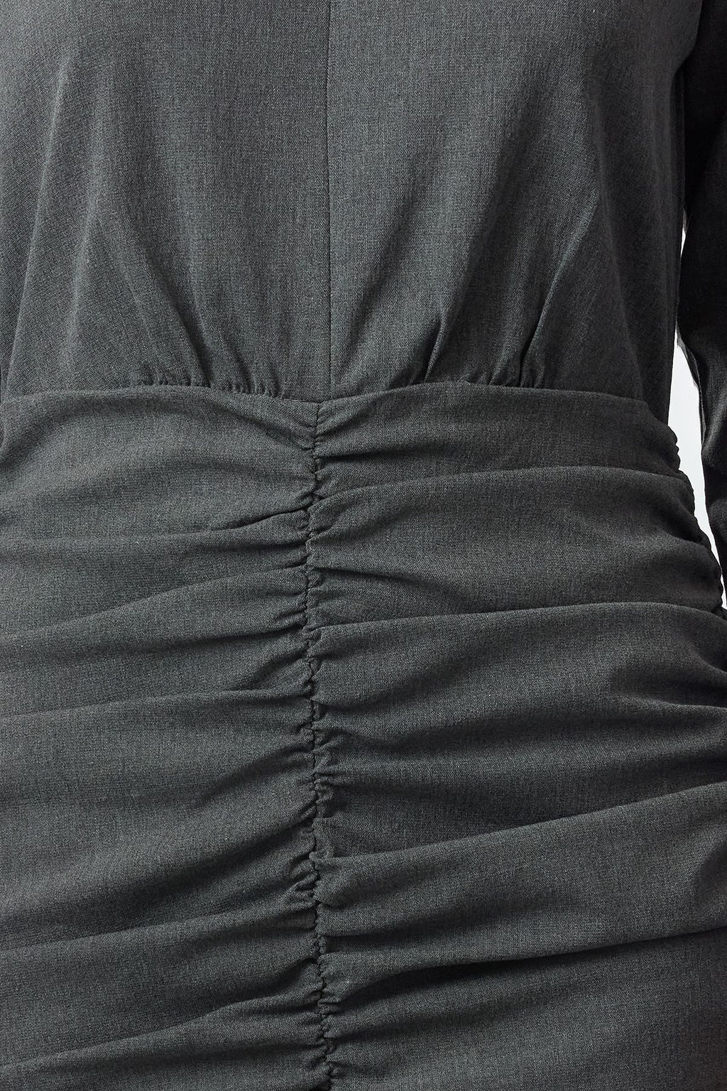 Gri Vucudu Saran Drape Detayl? Mini Dokuma Elbise TWOAW25EL00160 - Trendyolmilla фото 3