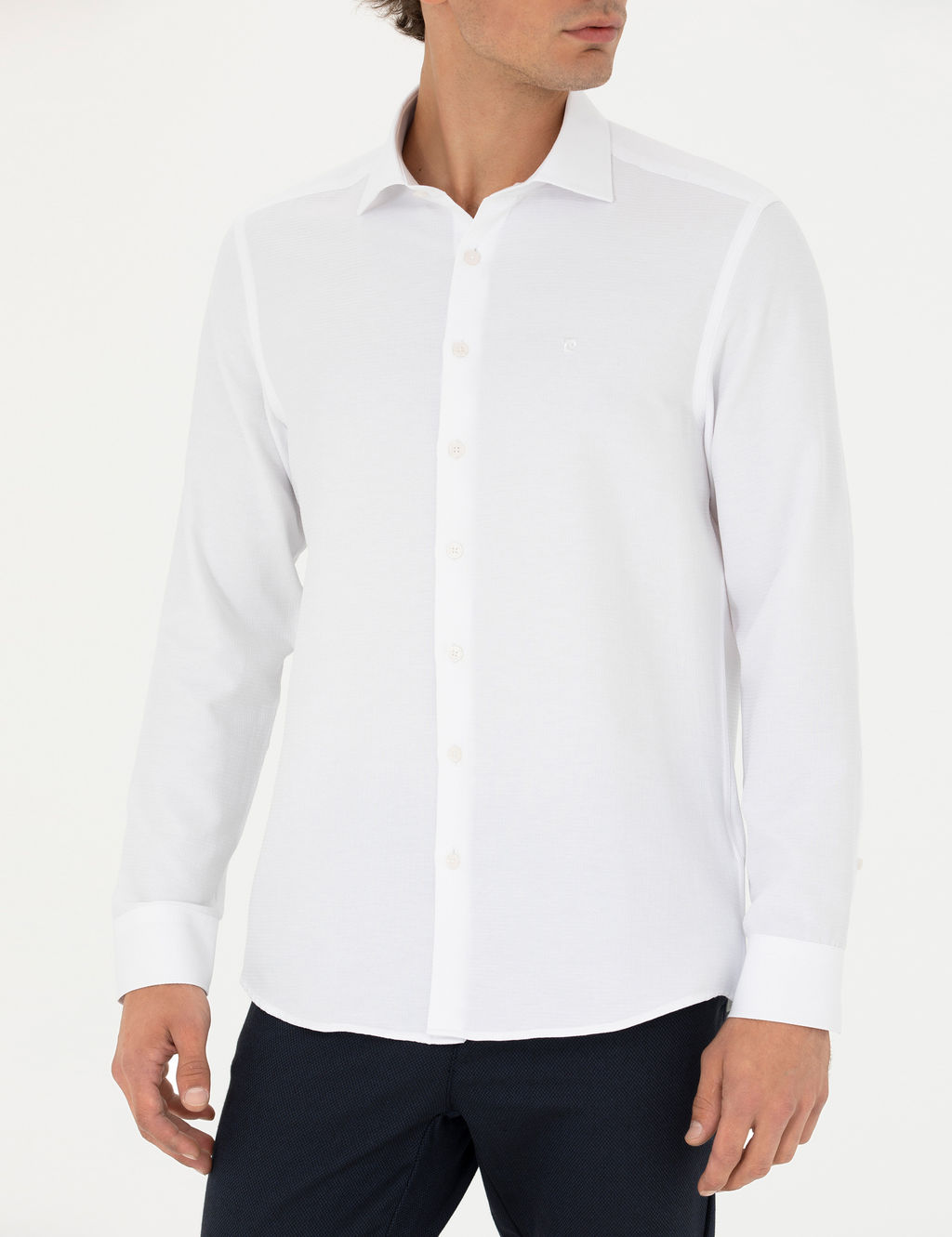 Beyaz Slim Fit Uzun Kollu G_mlek