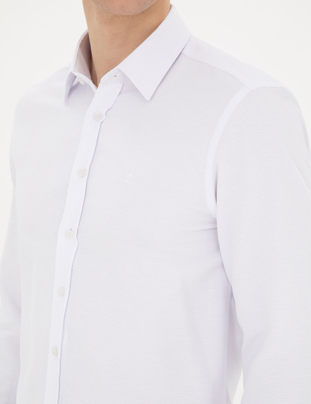 Beyaz Slim Fit Arm_rl_ Uzun Kollu G_mlek