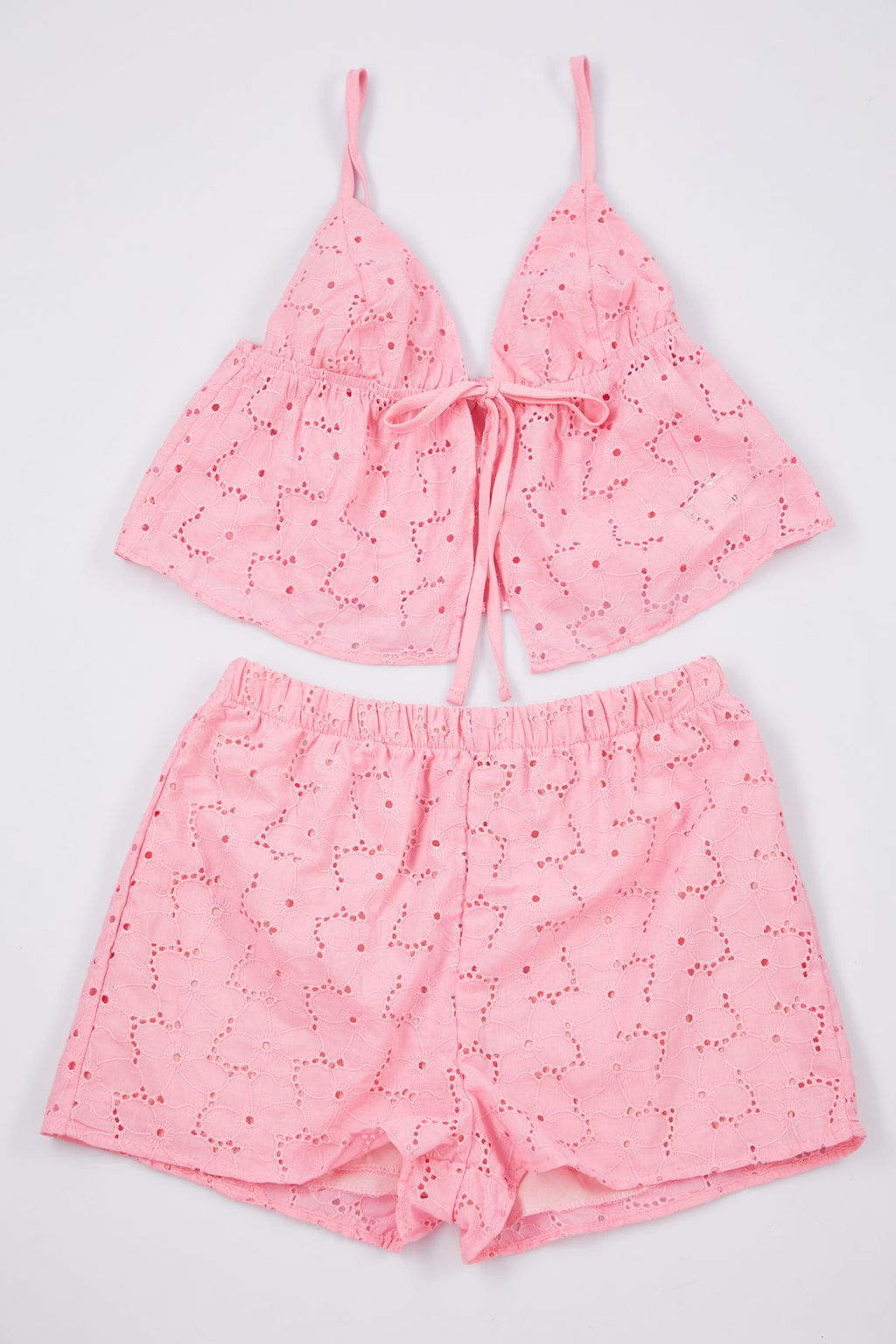 Trendyolmilla Mavi %100 Pamuklu Cicekli Astarl? Kendinden Desenli Sortlu Dokuma Pijama Tak?m? THMSS24PT00075 фото 10