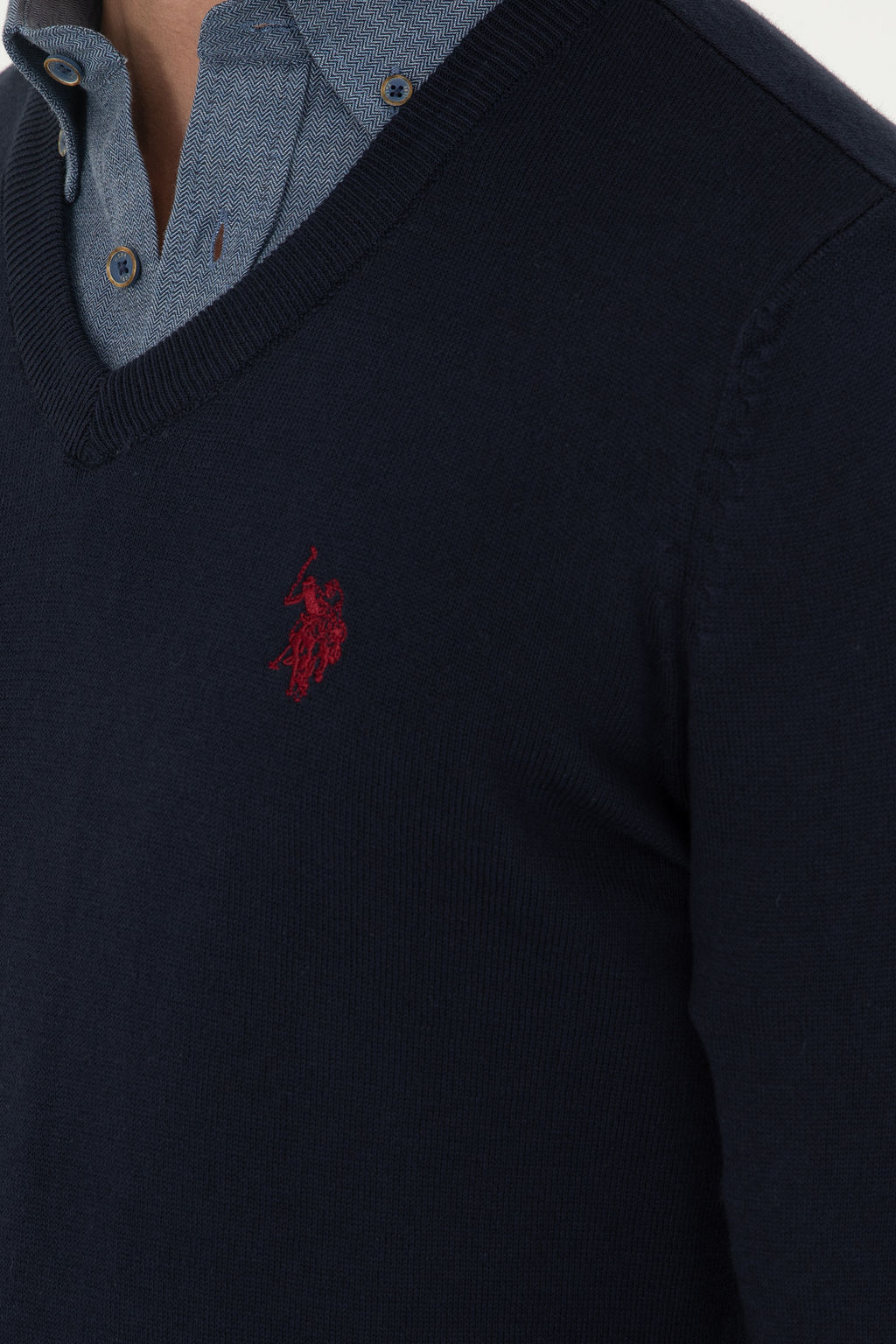 Свитер мужской U.S. Polo Assn темно-синий хлопок фото 21
