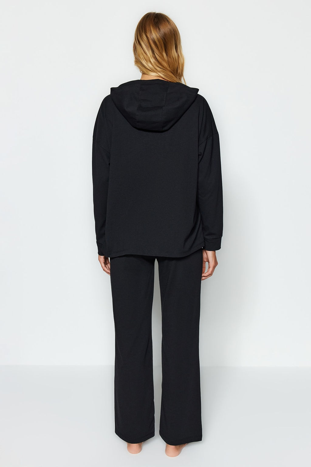 Siyah Kedi Bask?l? Sweatshirt-Pantolon Orme Pijama Tak?m? THMAW24PT00044 - Trendyolmilla фото 5