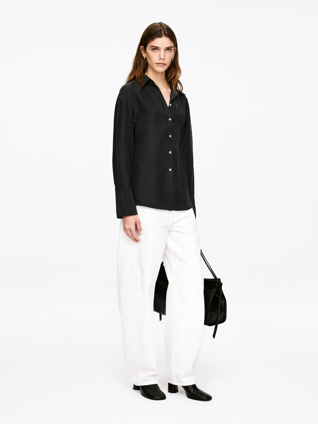 Camisa de seda ajustada - H&m фото 5