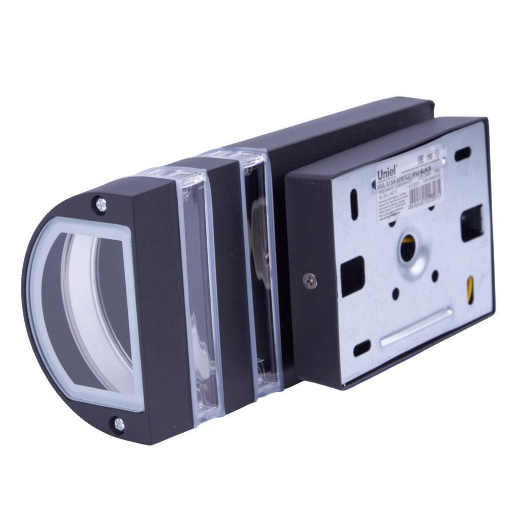 UUL-S15A 60W/E27 IP65 BLACK Светильник уличный, под лампу Е27. Архитектурный накладной. Корпус черный. TM Uniel