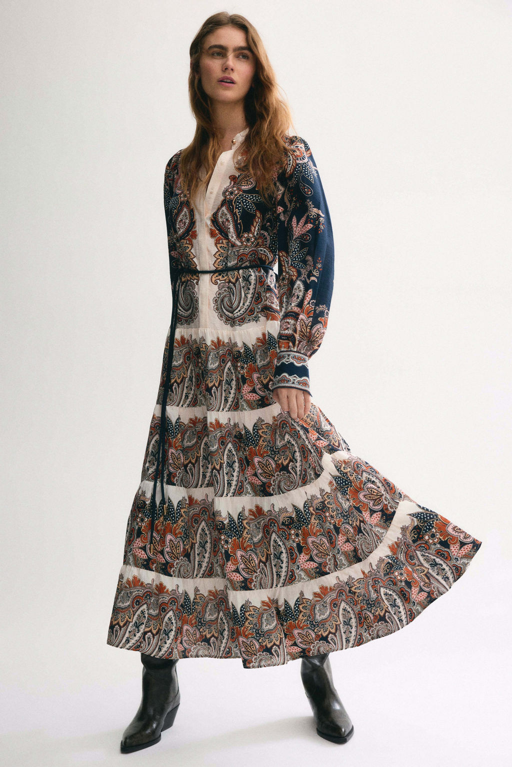 Vestido con falda escalonada - H&m фото 3