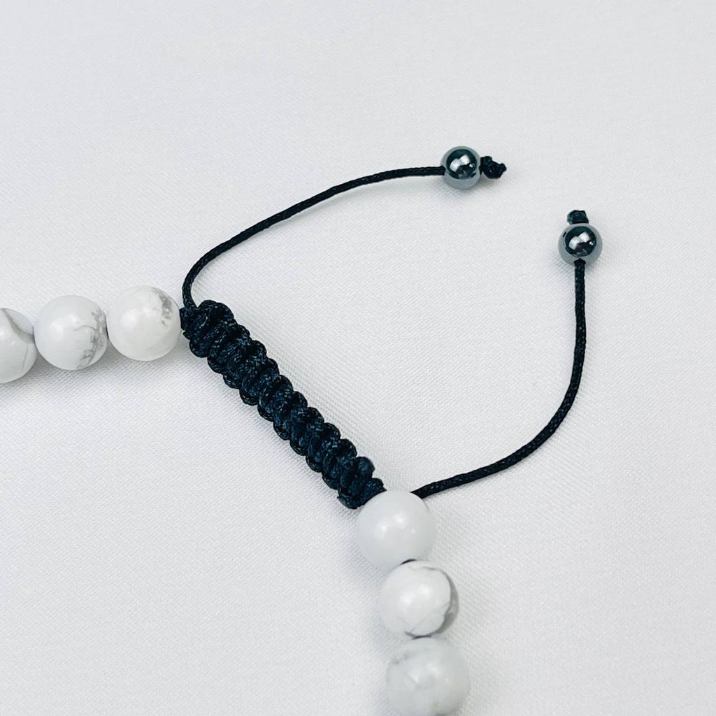 Браслет регулируемый мужской из Говлита и Нефрита Анахата - Радуга самоцветов фото 4