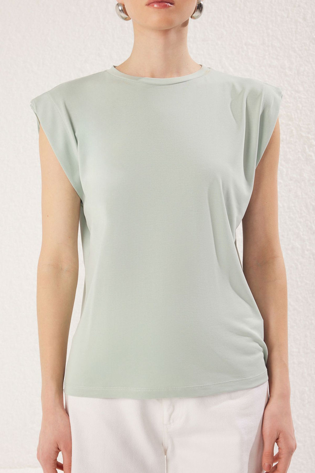 TRENDYOLMILLA Antrasit Modal Icerikli Ay Kol Regular/Normal Kesim Bisiklet Yaka Orme T-Shirt TWOSS25TS00001  фото 8