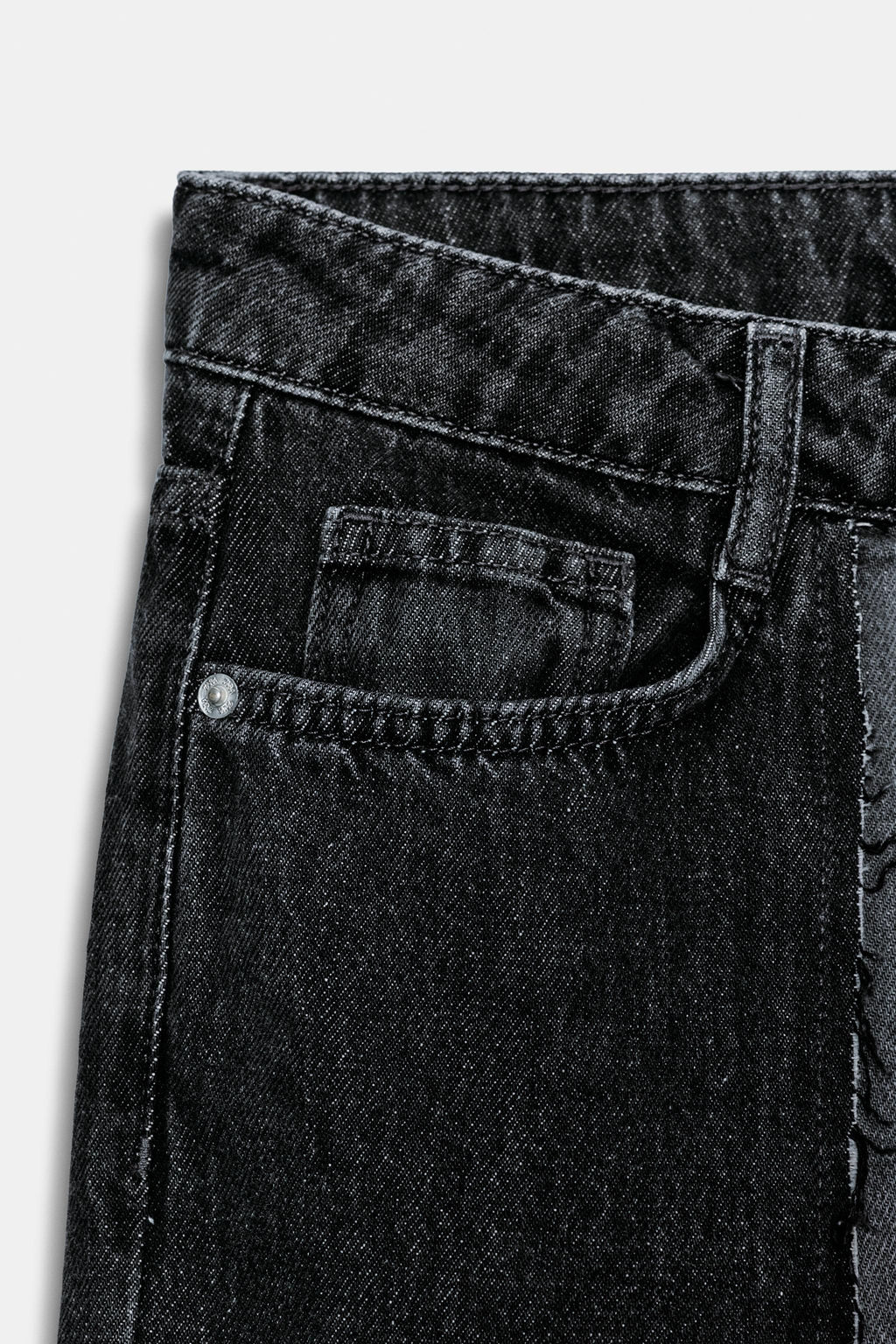 Z1975 WIDE-LEG HIGH-WAIST COMBINED JEANS - Zara фото 3