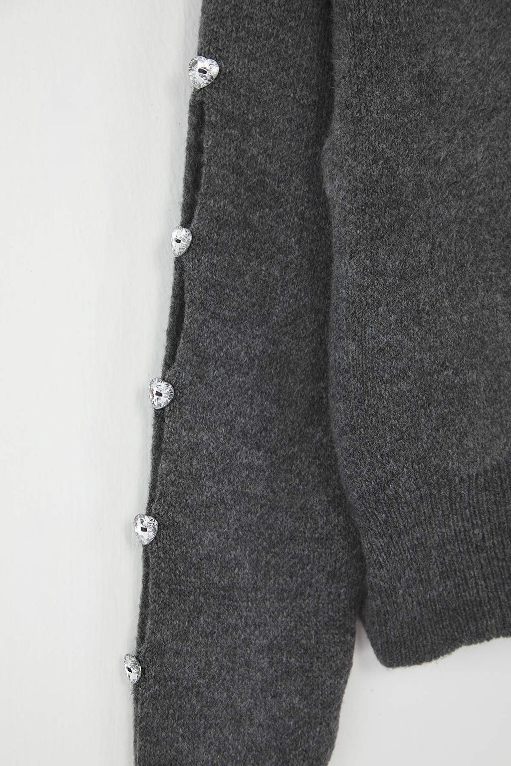 Antrasit Yumusak Dokulu Dugme Detayl? Triko Kazak TWOAW24KZ00384