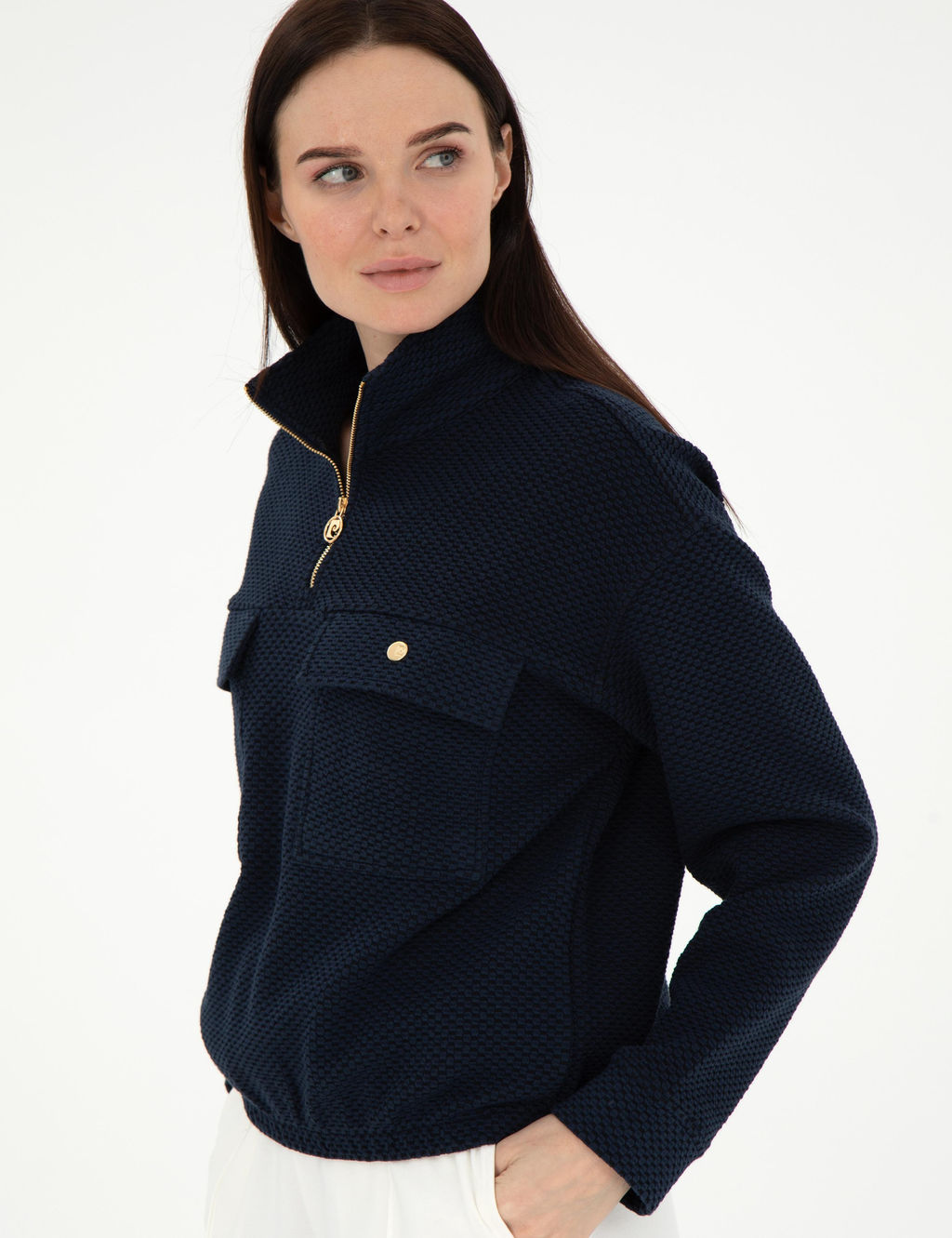 Lacivert Oversize Sweatshirt - Pierre cardin фото 3