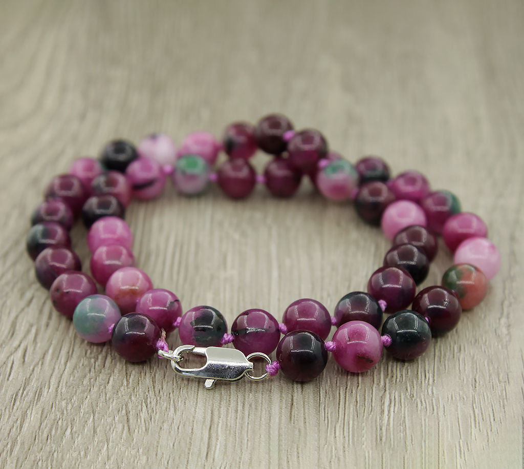 Турмалин (имитация), круглые 8мм, бусы длиной 50см