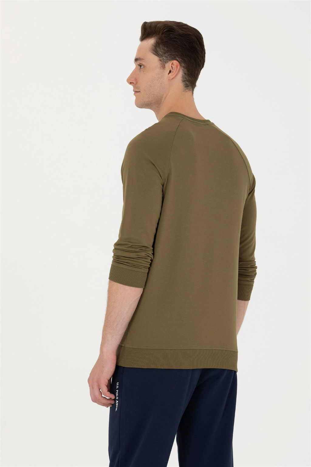 U. S. Polo Assn / Мужской базовый свитшот цвета хаки - U.s. polo assn фото 12