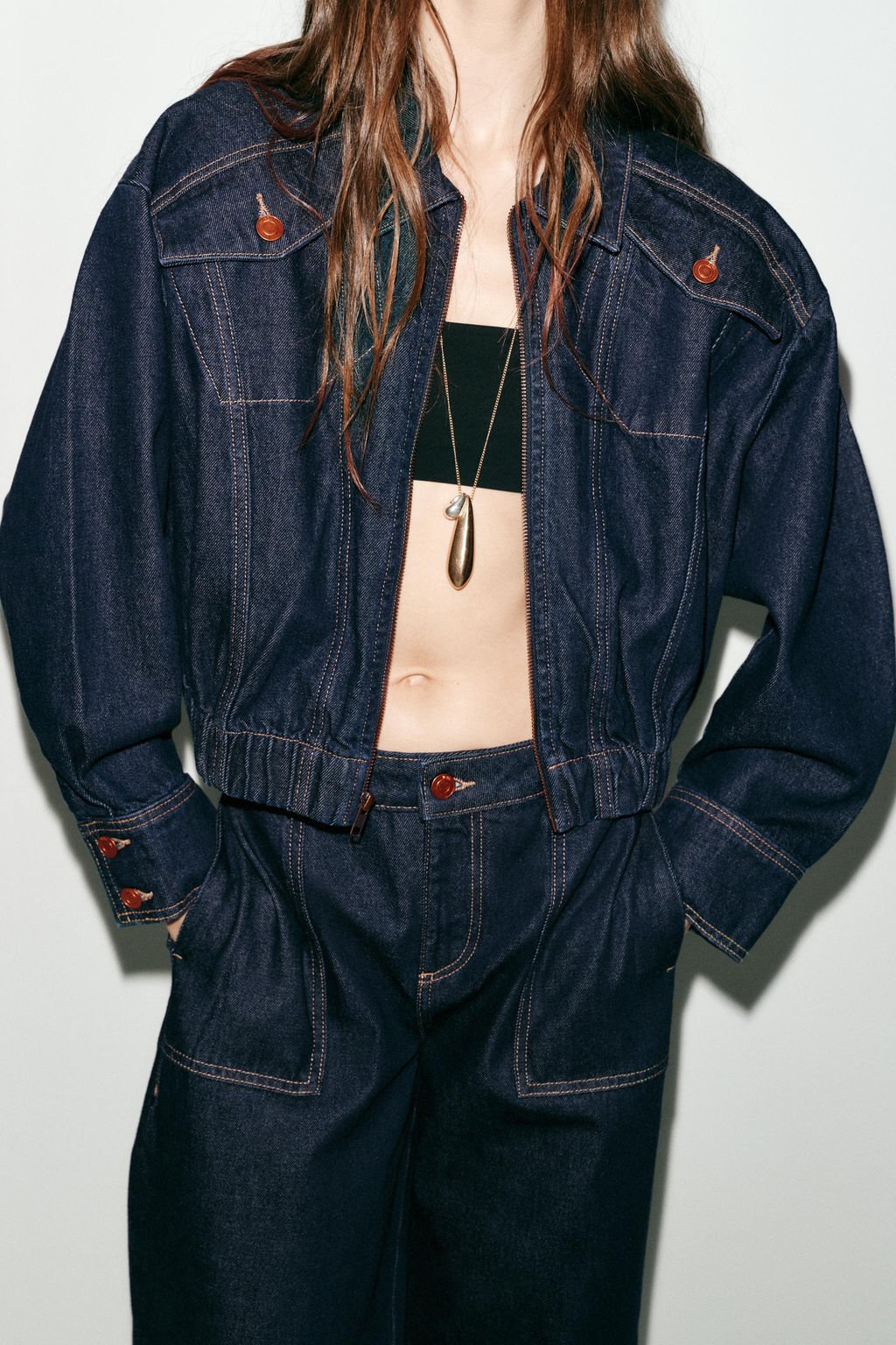 Z1975 DENIM BOMBER JACKET - Zara фото 16