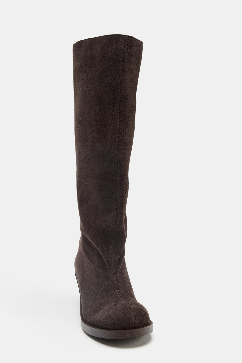 SPLIT SUEDE KITTEN HEEL BOOTS - Zara фото 9