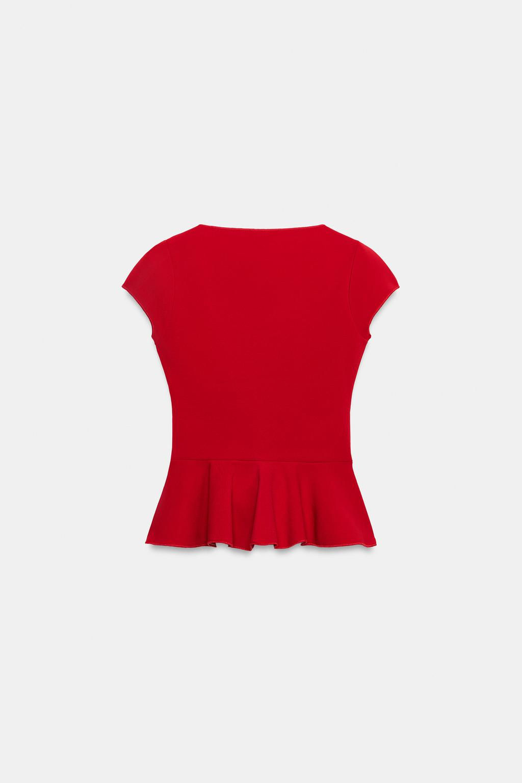TOP PEPLUM BOTONES / Rojo - Zara фото 15