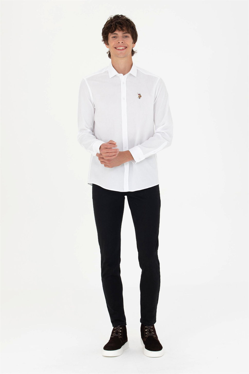 Мужская белая рубашка с длинным рукавом Неожиданная скидка в корзине - U.s. polo assn фото 4