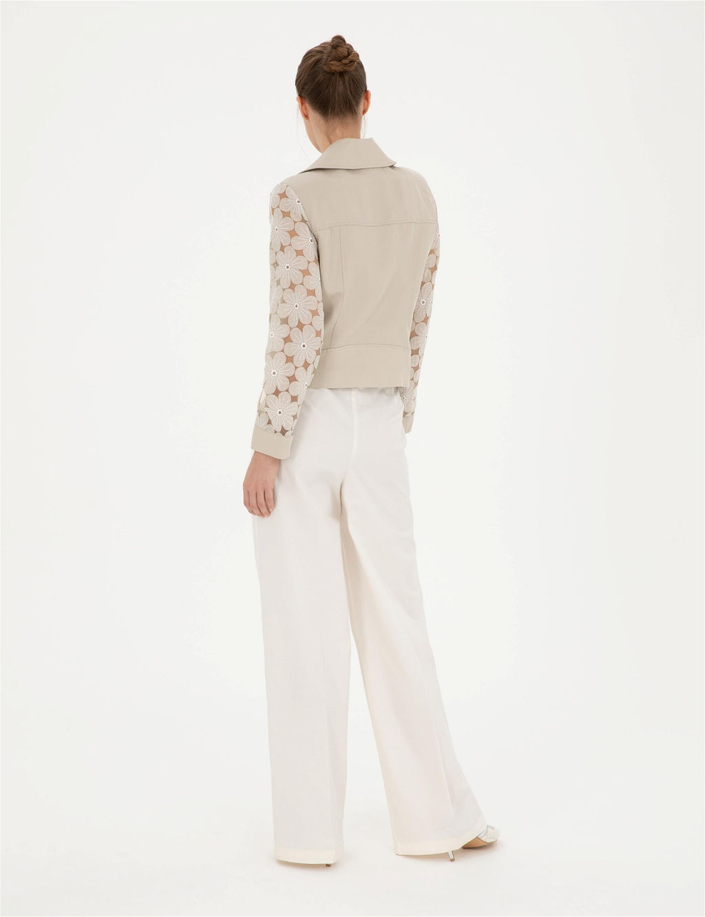 Beyaz Y_ksek Bel Straight Fit Pantolon