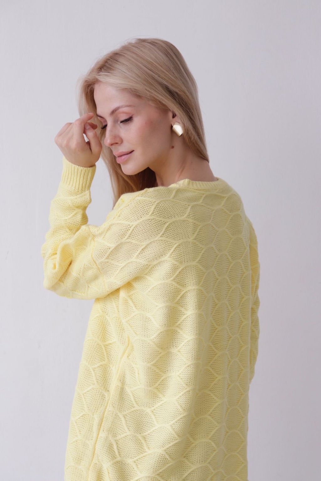 Джемпер удлиненный лимонный с шерстью альпака - Martichelli фото 6