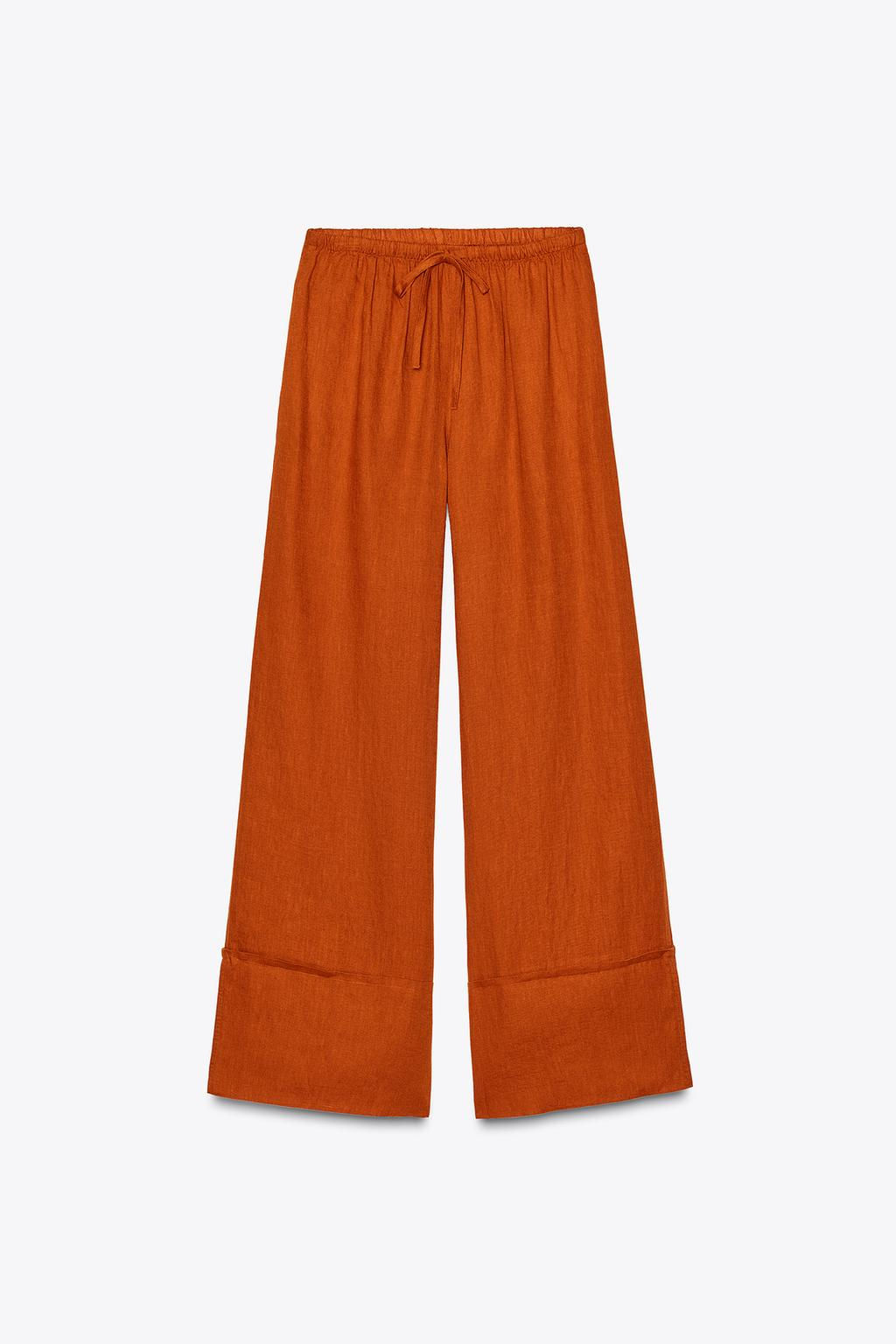 ZW COLLECTION 100% LINEN PALAZZO TROUSERS - Zara фото 30