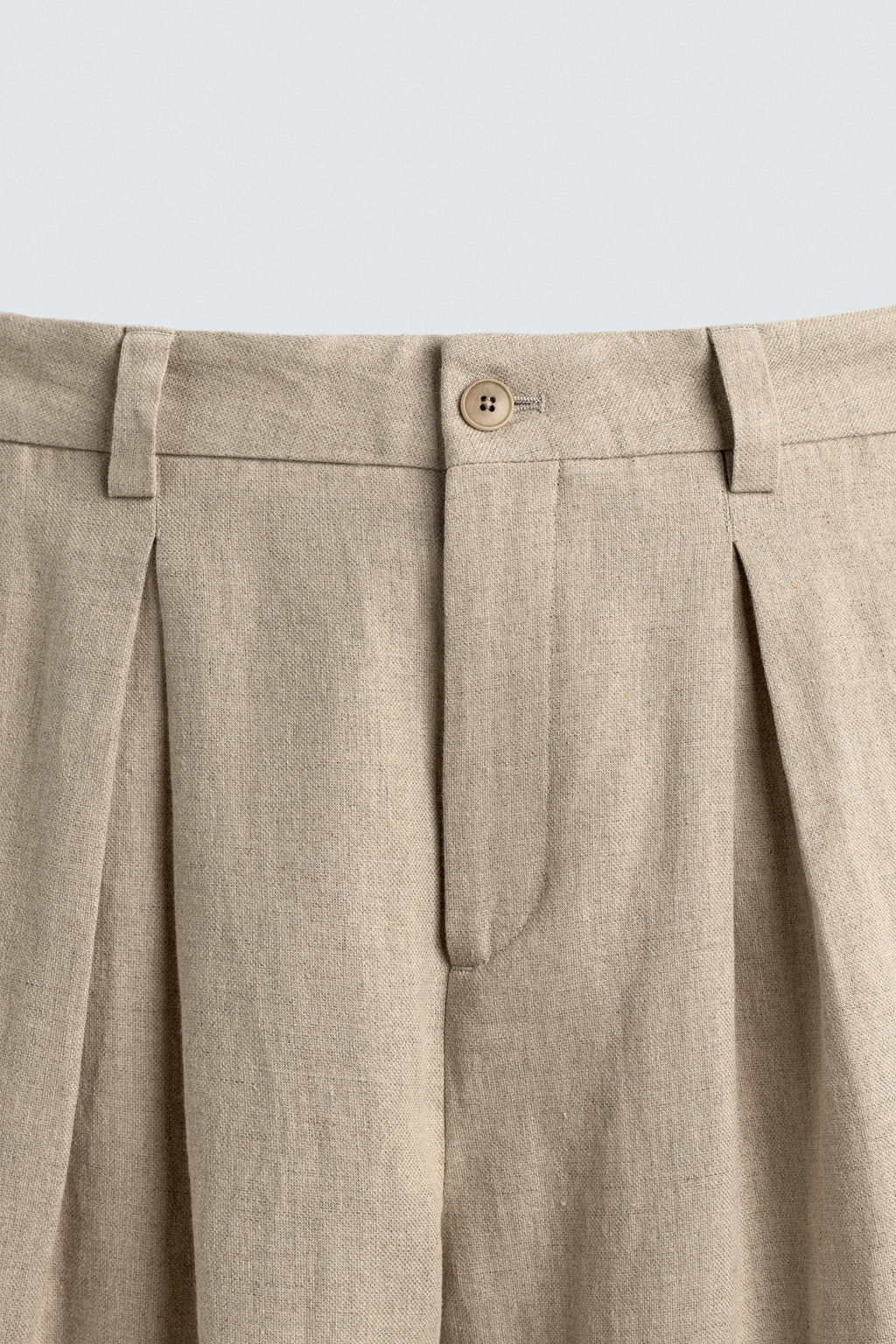 PANTAL?N PLIEGUES TRAJE RELAXED FIT / Beige claro