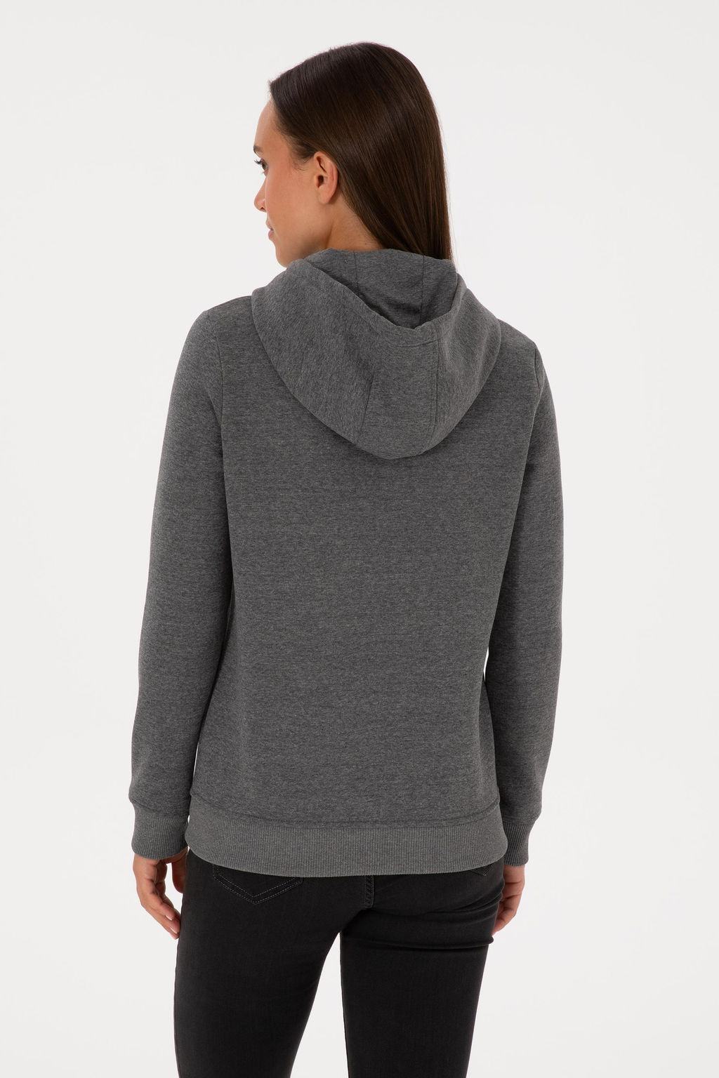 Kad_n Antrasit Melanj Basic Sweatshirt Sepette S_rpriz _ndirim - U.s. polo assn фото 5