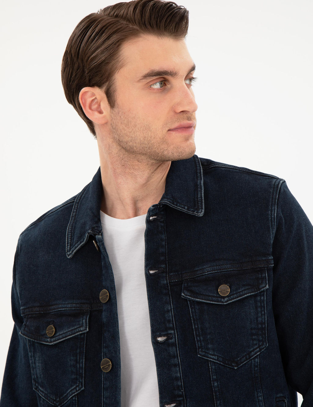 Lacivert Slim Fit Jean Ceket - Pierre cardin фото 2