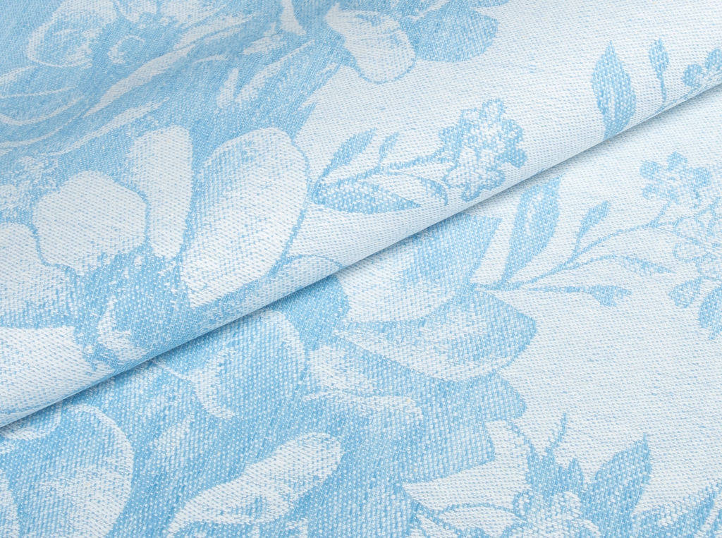 Полотенце 7С-128ЯК 50*70 "Фиалки" цв. небесный (многоцветный)