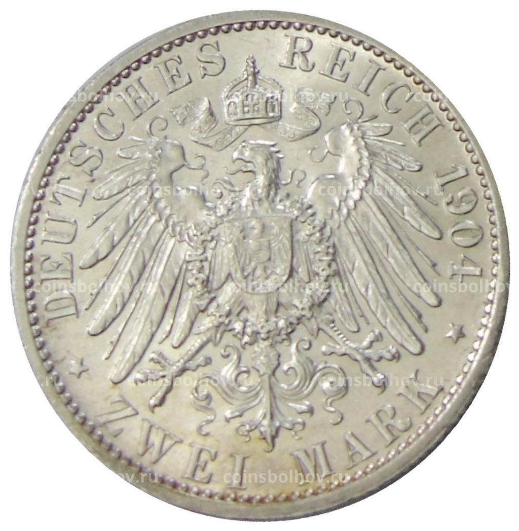 2 марки 1904 года A Германия (Мекленбург-Шверин)  Свадьба Герцога Фридриха Франца IV