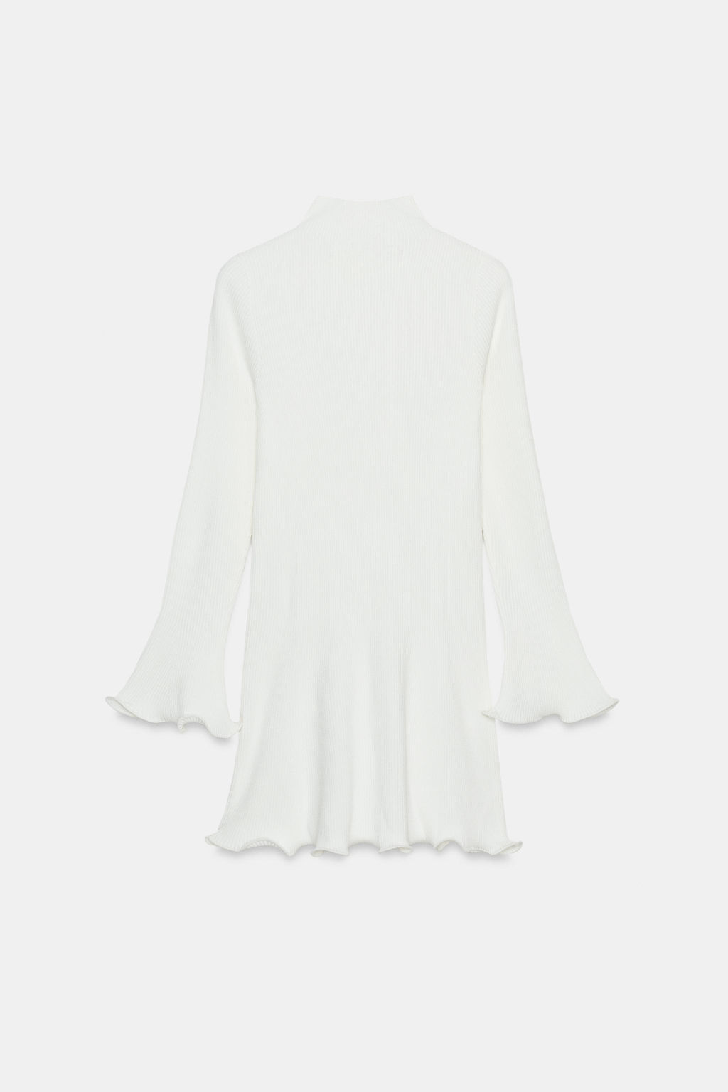 VESTIDO PUNTO RIB ACABADO ONDULADO / Blanco - Zara фото 5