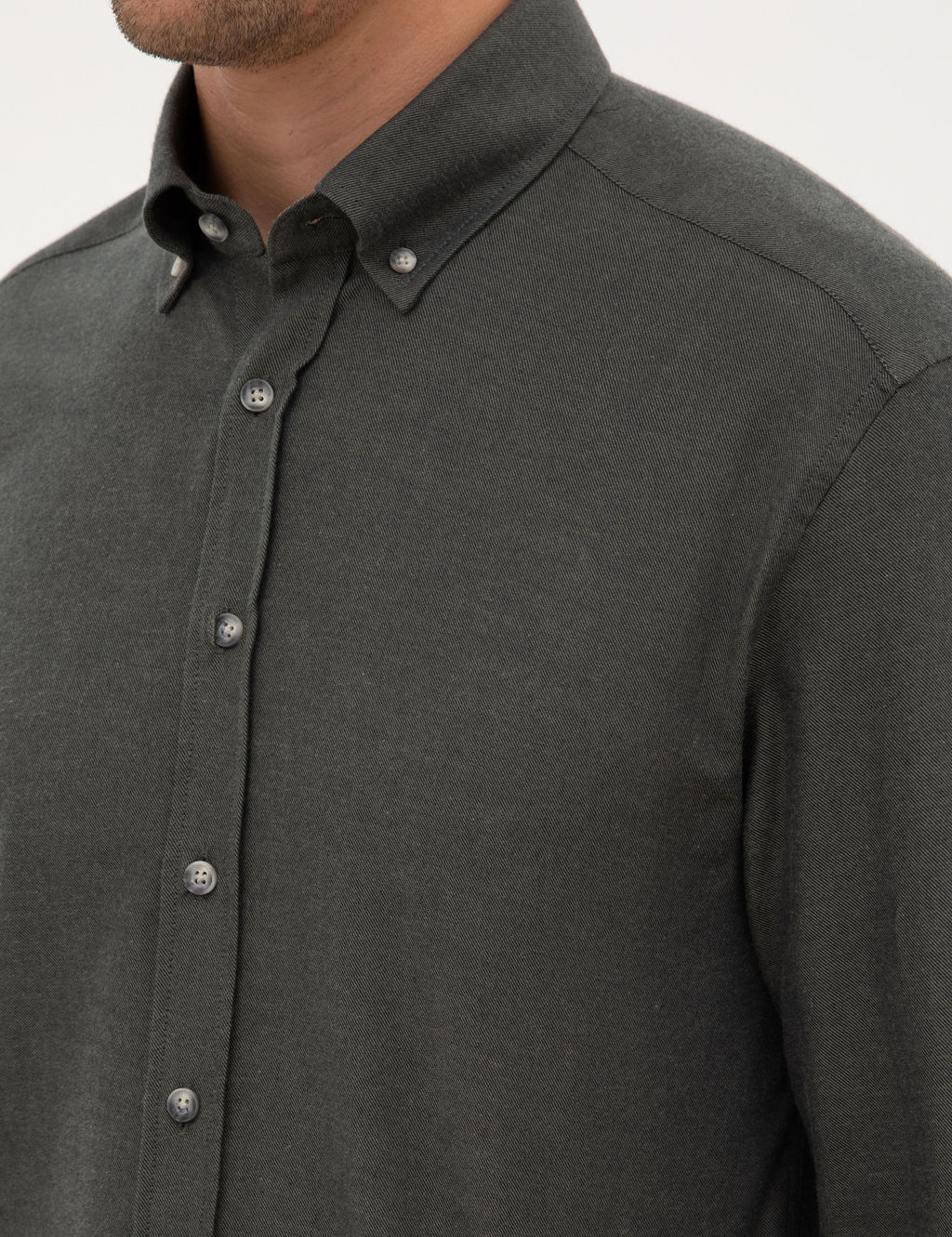 Koyu Haki Regular Fit Uzun Kollu G_mlek - Pierre cardin фото 7