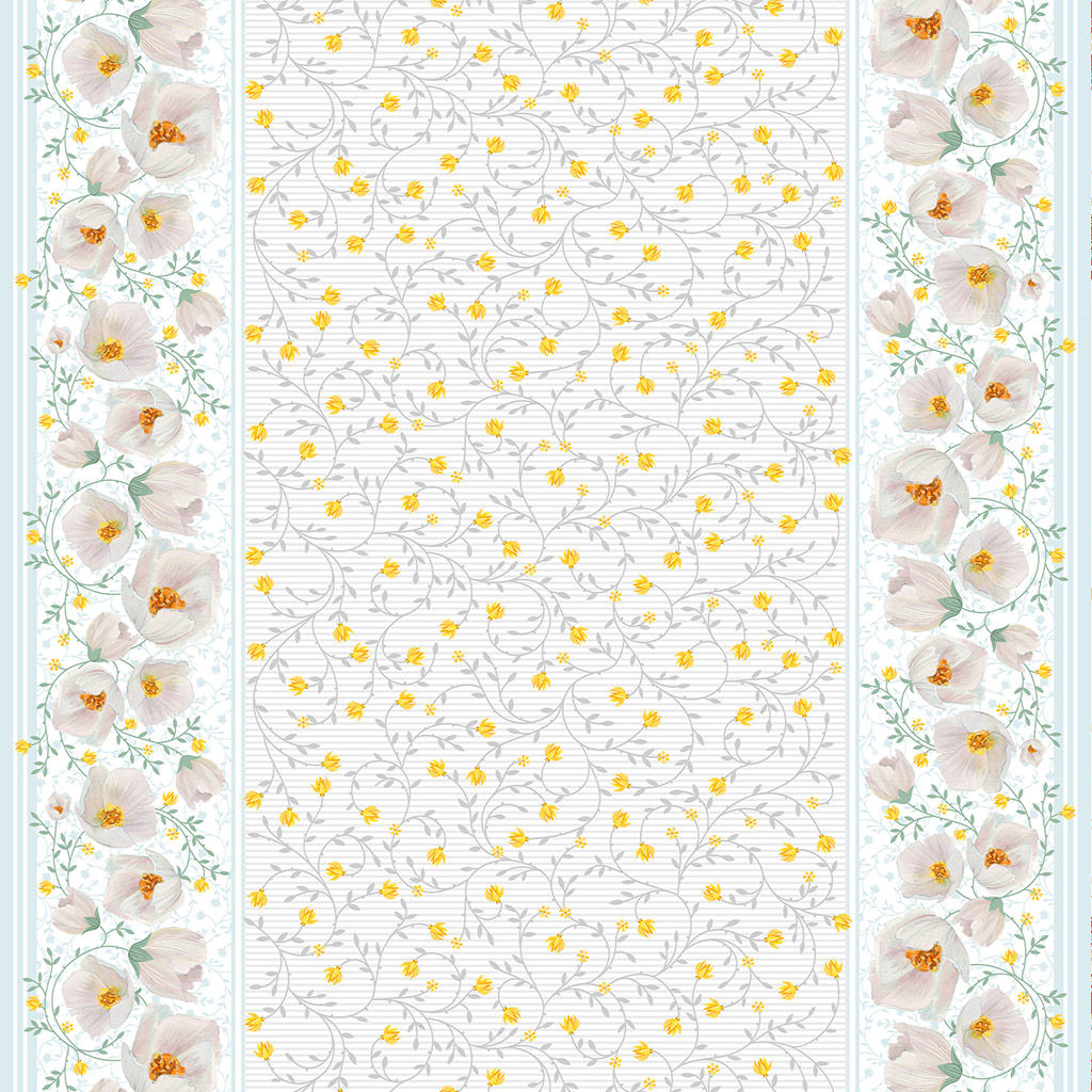 Ароматный жасмин Скатерть 180х145см, длина стола до 140см, на 6 персон, хлопок Премиум 186г/м2, Домашняя мода (Россия)  фото 2