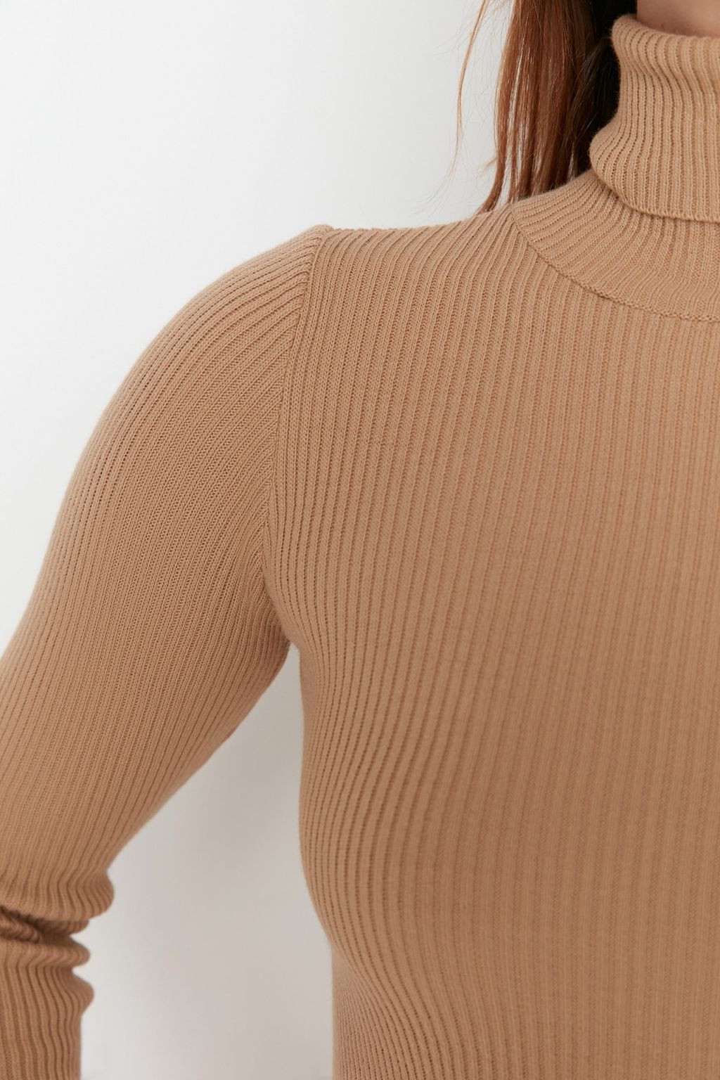 Camel Basic Bal?kc? Yaka Triko Kazak TWOAW21KZ1279
